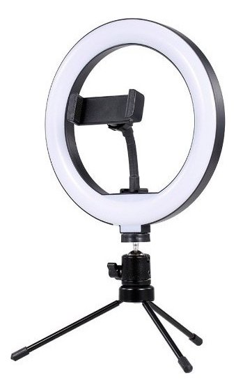 Aro Anillo Selfie Luz Led 26cm Trípode Ring Light Celular Color Negro_12
