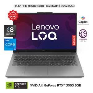 Laptop Lenovo Loq Core I5-12450hx 8gb Ram 512gb Rtx 3050 6gb Color Gris_0