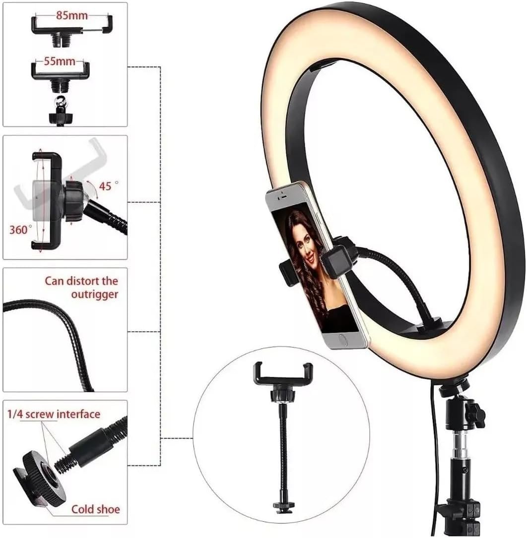 Aro Anillo Selfie Luz Led 26cm Trípode Ring Light Celular Color Negro_4