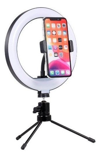 Aro Anillo Selfie Luz Led 26cm Trípode Ring Light Celular Color Negro_13