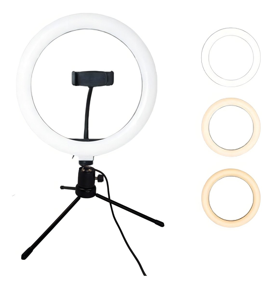 Aro Anillo Selfie Luz Led 26cm Trípode Ring Light Celular Color Negro_9