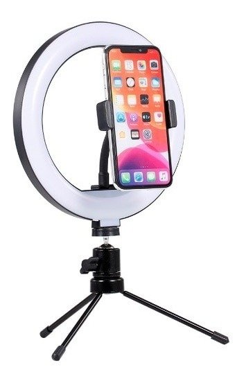 Aro Anillo Selfie Luz Led 26cm Trípode Ring Light Celular Color Negro_17