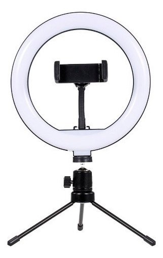 Aro Anillo Selfie Luz Led 26cm Trípode Ring Light Celular Color Negro_11