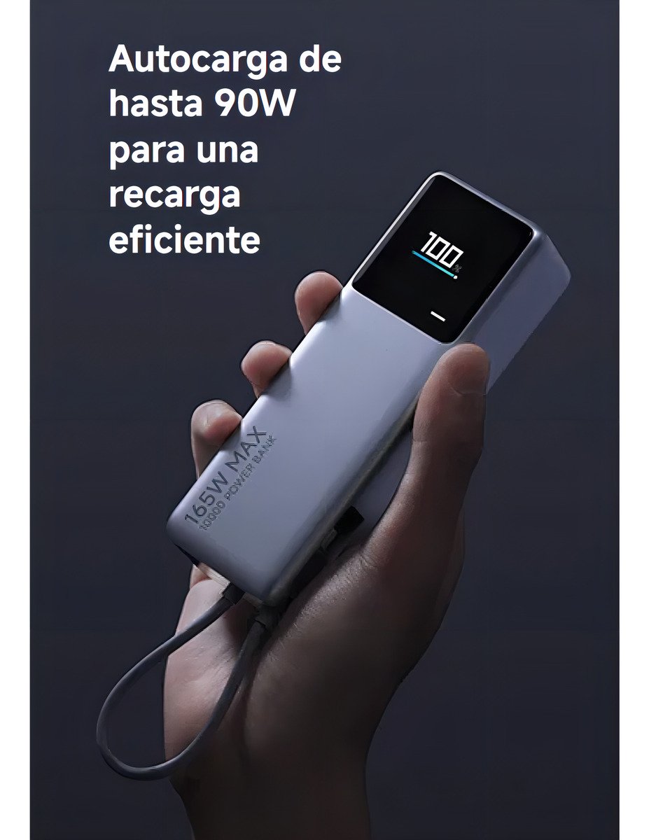 Power Bank Xiaomi 165w 10000mah Super Fast Charger Con Cable Plateado_3