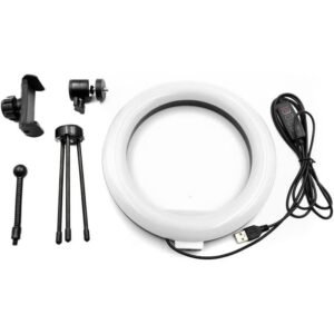 Aro Anillo Selfie Luz Led 26cm Trípode Ring Light Celular Color Negro_1