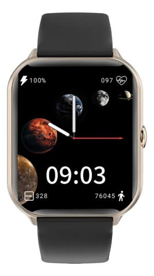 Smartwatch Reloj Inteligente Stf Kronos Blaze 1.96 PuLG Dorado Mesh Negro