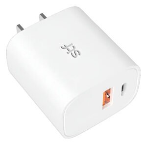 Cargador De Pared Stf 2 Salidas Usb Y Tipo C Color Blanco