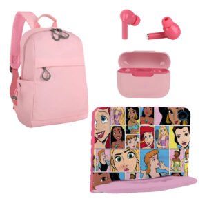 Tablet Princesas 8 Multi 64gb + Crossbody + Audífonos Tws Rosa