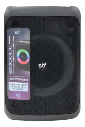 Bocina Portátil Stf Encode Block 6.5'' Con Aro Led Rgb