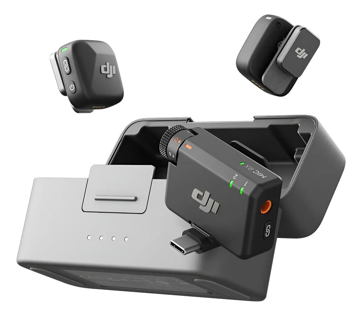 Micrófono Inalámbrico Dji Mic Mini Dos Transmisores Un Receptor Estuche Carga Co